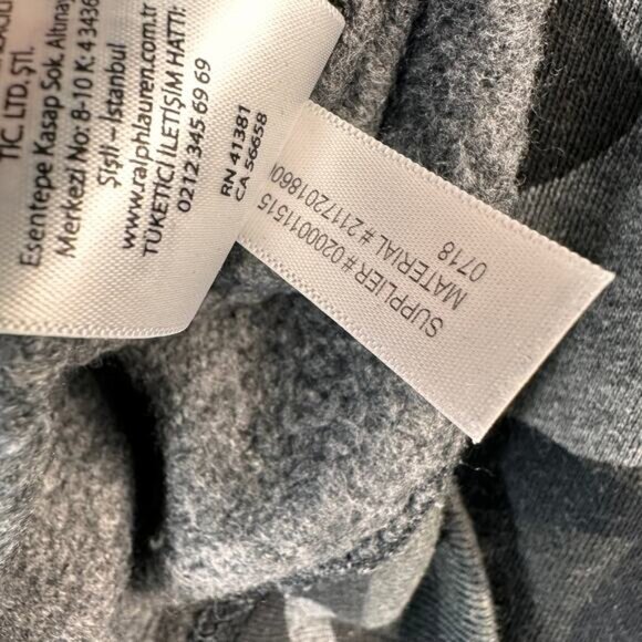 Polo Ralph Lauren Sweatshirt Womens M Black Gray‎ Camo Oversized Fleece Preppy - Picture 7 of 7